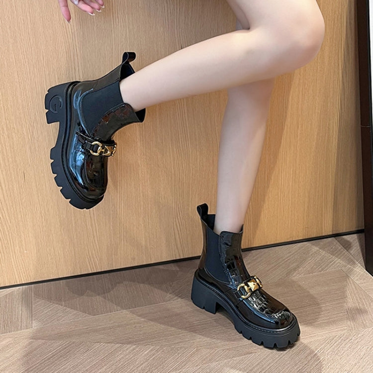 Women Martin Boots Thick Heel and Sole Inner High Short Boots, Size: 3