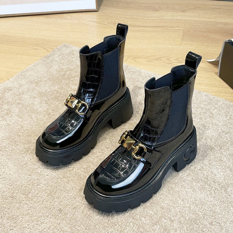 Women Martin Boots Thick Heel and Sole Inner High Short Boots, Size: 3