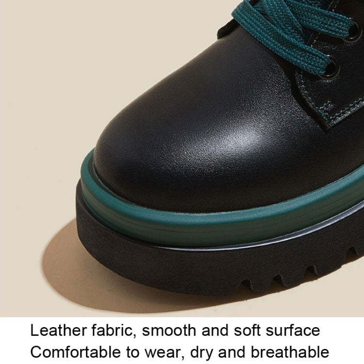 8cm Height Martin Boots Ladies Thick Bottom Leather Short Boots, Size: 3