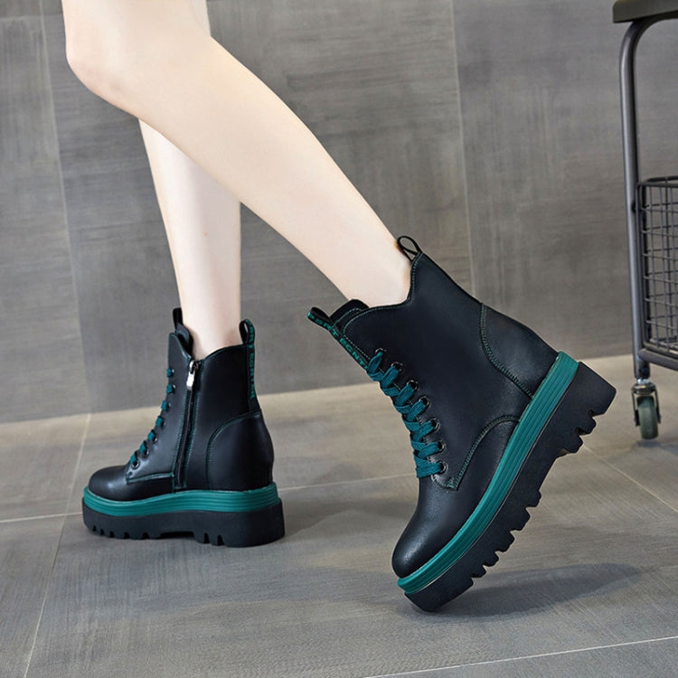 8cm Height Martin Boots Ladies Thick Bottom Leather Short Boots, Size: 3