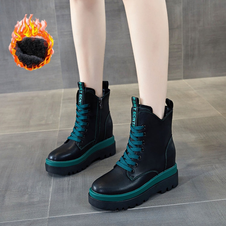 8cm Height Martin Boots Ladies Thick Bottom Leather Short Boots, Size: 3