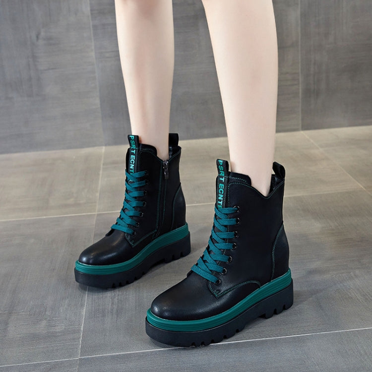 8cm Height Martin Boots Ladies Thick Bottom Leather Short Boots, Size: 3