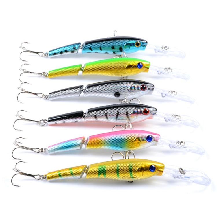 6 PCS M0208 13.3cm/13.4g Lure Bionic Multi-section Mino Fake Lure Plastic Lure