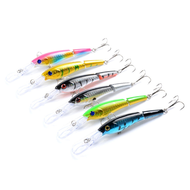 6 PCS M0208 13.3cm/13.4g Lure Bionic Multi-section Mino Fake Lure Plastic Lure