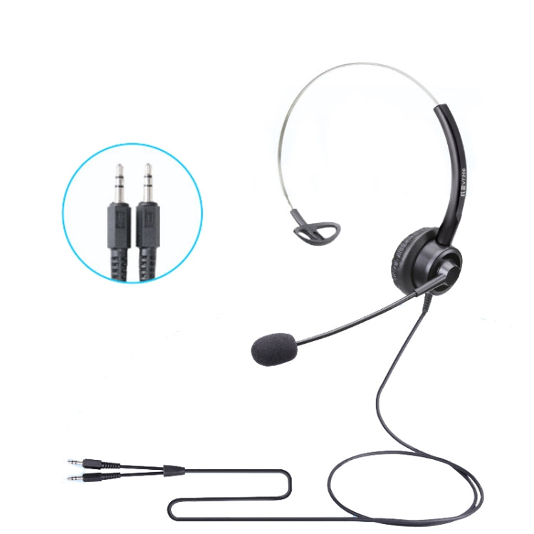 VT200 Single Ear Telephone Headset Operator Headset With Mic,Spec: 3.5mm Double Plug PC Head