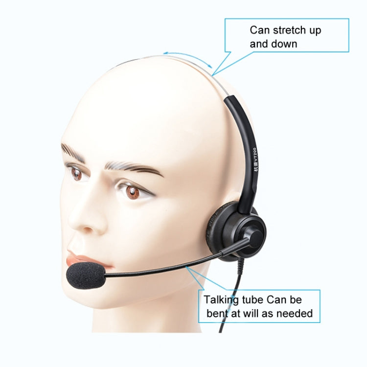 VT200 Single Ear Telephone Headset Operator Headset With Mic,Spec: 3.5mm Single Plug with Tuning