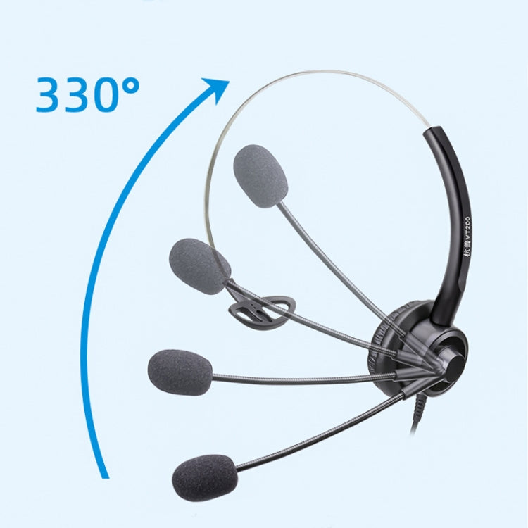 VT200 Single Ear Telephone Headset Operator Headset With Mic,Spec: 3.5mm Single Plug with Tuning