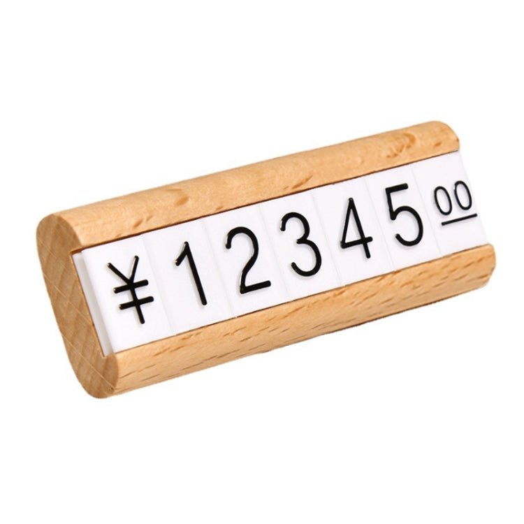 2 PCS Digital Price Tag Solid Wood Detachable Digital Standing Sign