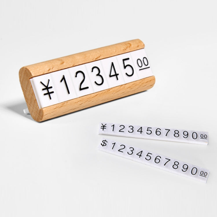 2 PCS Digital Price Tag Solid Wood Detachable Digital Standing Sign