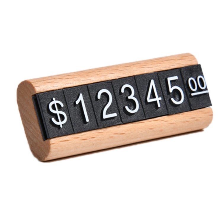 2 PCS Digital Price Tag Solid Wood Detachable Digital Standing Sign