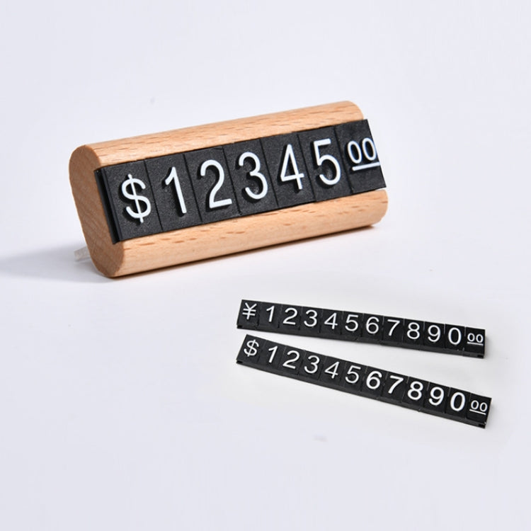 2 PCS Digital Price Tag Solid Wood Detachable Digital Standing Sign