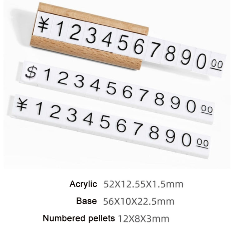 2 PCS Digital Price Tag Solid Wood Detachable Digital Standing Sign