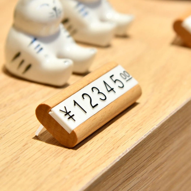 2 PCS Digital Price Tag Solid Wood Detachable Digital Standing Sign