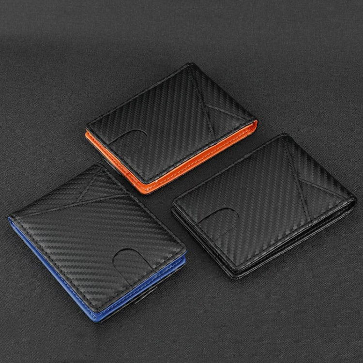 Carbon Fiber RFID Anti-magnetic Anti-theft Card Holder Short Wallet(Black)