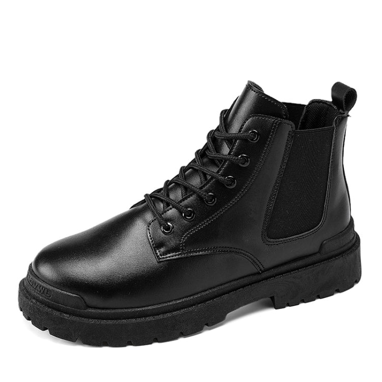 Men Martin Boots Motorcycle Leather Boots High Top Work Boots, Size: