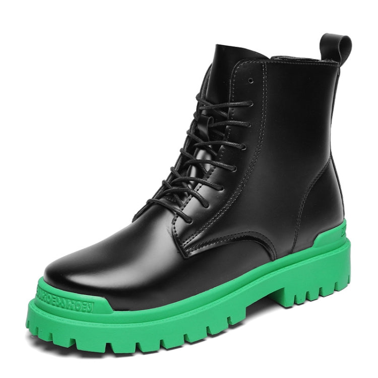 Men Martin Boots Motorcycle Leather Boots High Top Work Boots, Size:
