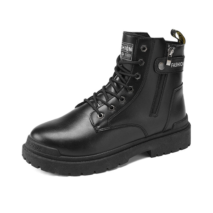 Men Martin Boots Motorcycle Leather Boots High Top Work Boots, Size:
