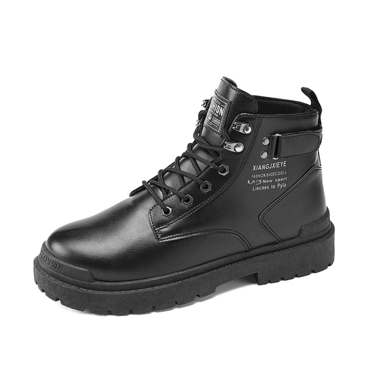 Men Martin Boots Motorcycle Leather Boots High Top Work Boots, Size: