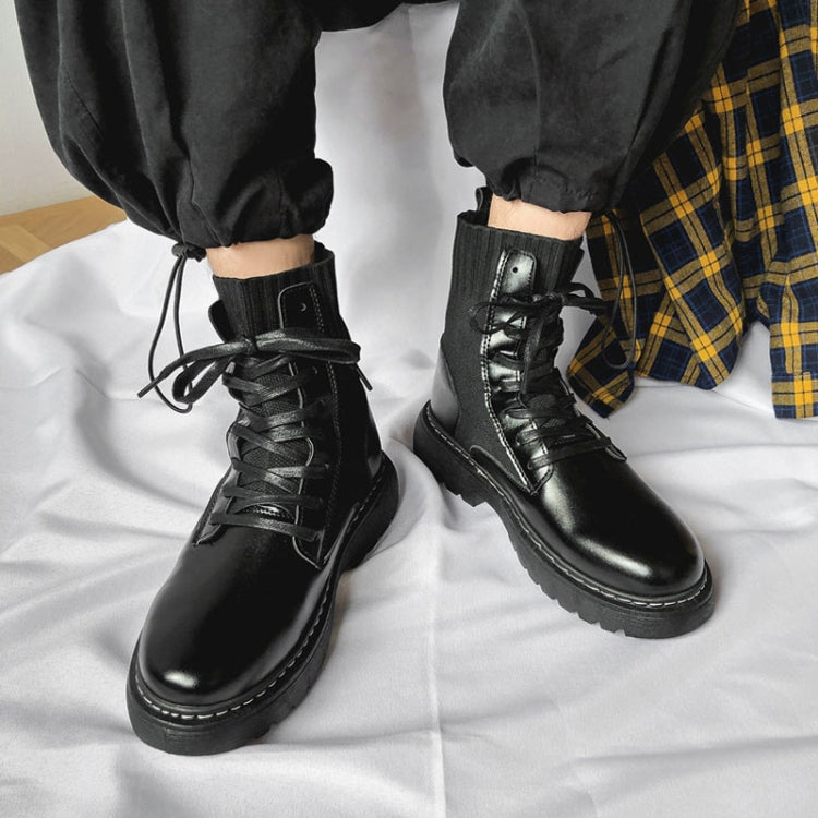 Men Martin Boots High-top Retro Sock Mouth Men Boots, Size: