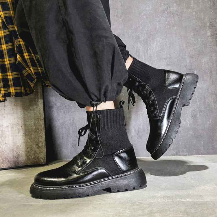 Men Martin Boots High-top Retro Sock Mouth Men Boots, Size: