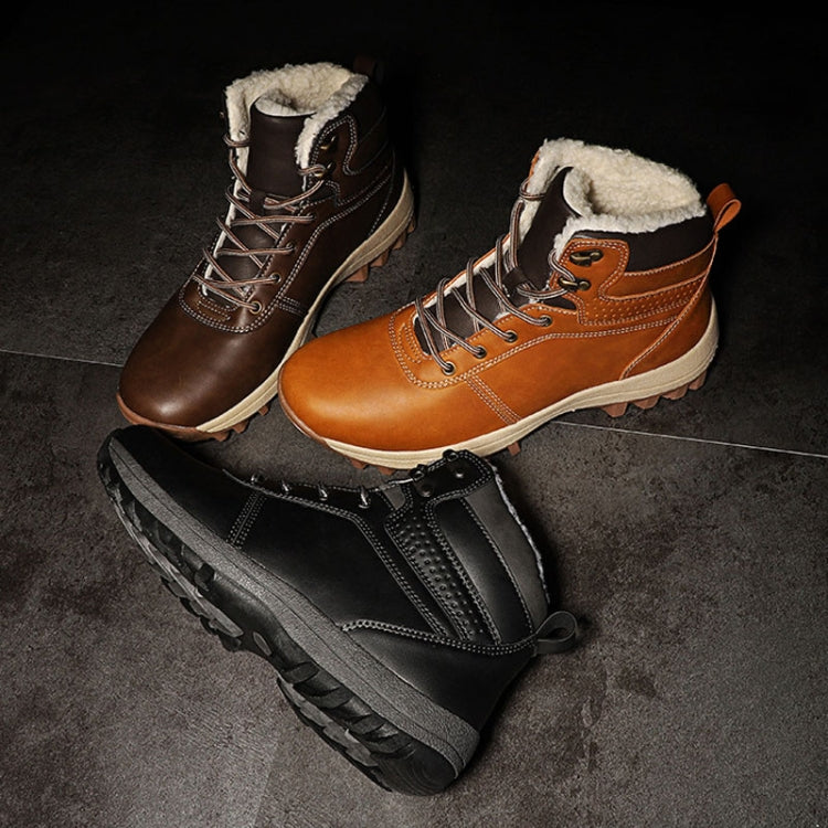 GG-858 Men Snow Boots Velvet Keep Warm Thick Bottom Men Boots, Size: