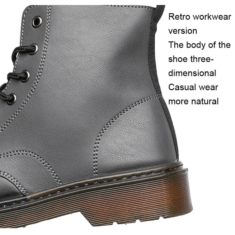 JL-MR062 Men Martin Boots High-Top Lace Biker Work Shoes, Size: