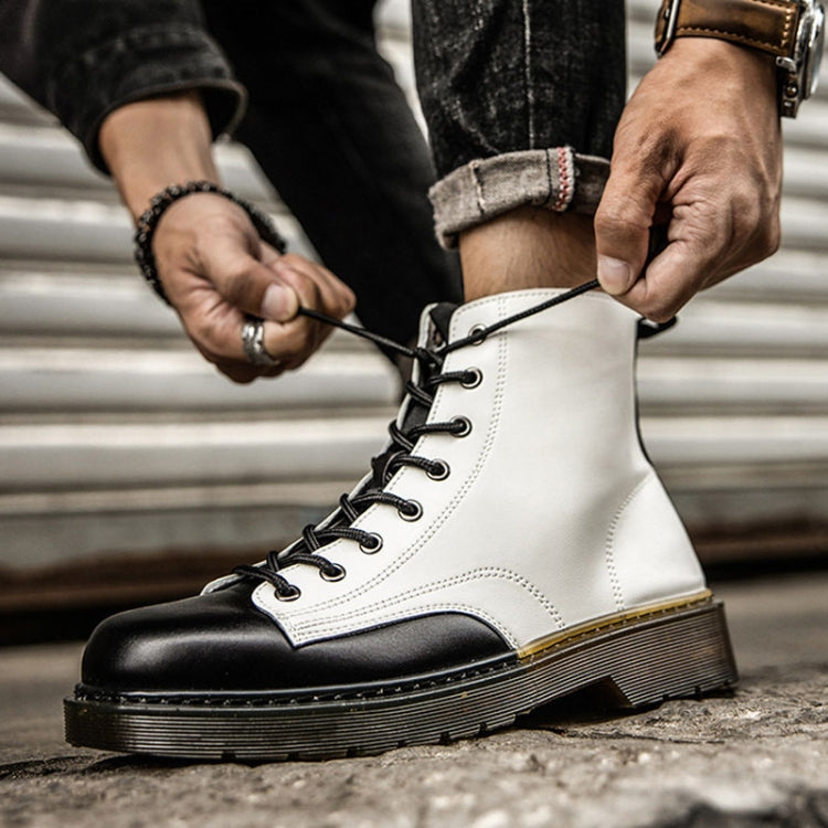 JL-MR062 Men Martin Boots High-Top Lace Biker Work Shoes, Size: