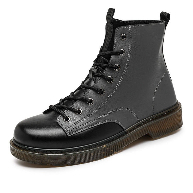 JL-MR062 Men Martin Boots High-Top Lace Biker Work Shoes, Size: