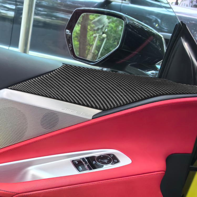 For Chevrolet Corvette C8 2pcs /Set Door Panel Decorative Sticker - Black
