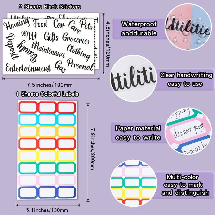 A6 Color Blocking Loose-Leaf Macaroon Notebook PU Cash Budget Handbook