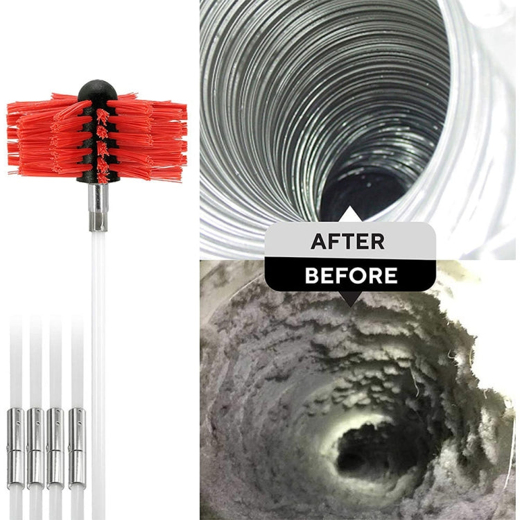 Extendable Bendable Electric Drill Chimney Brush Hood Interior Duct Brush, Size: 410mm x 6 Rods