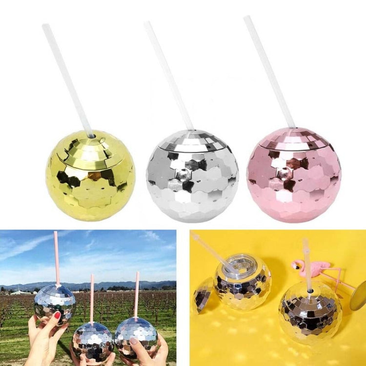 Plastic Straw Water Cup Disco Ball Shape Cup