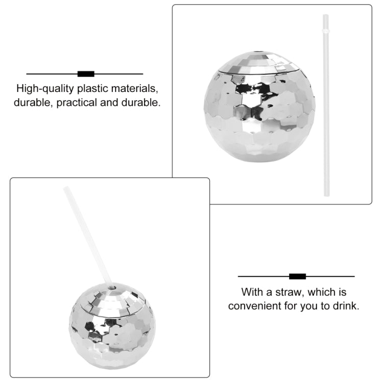 Plastic Straw Water Cup Disco Ball Shape Cup