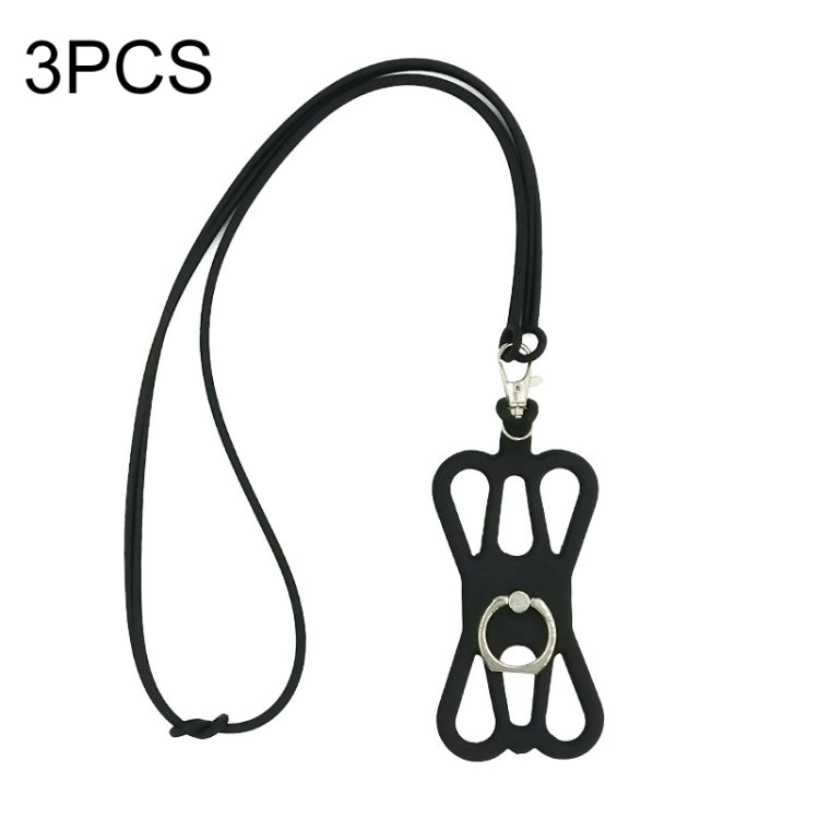 3 PCS Universal Phone Lanyard Strap Silicone Phone Ring Holder