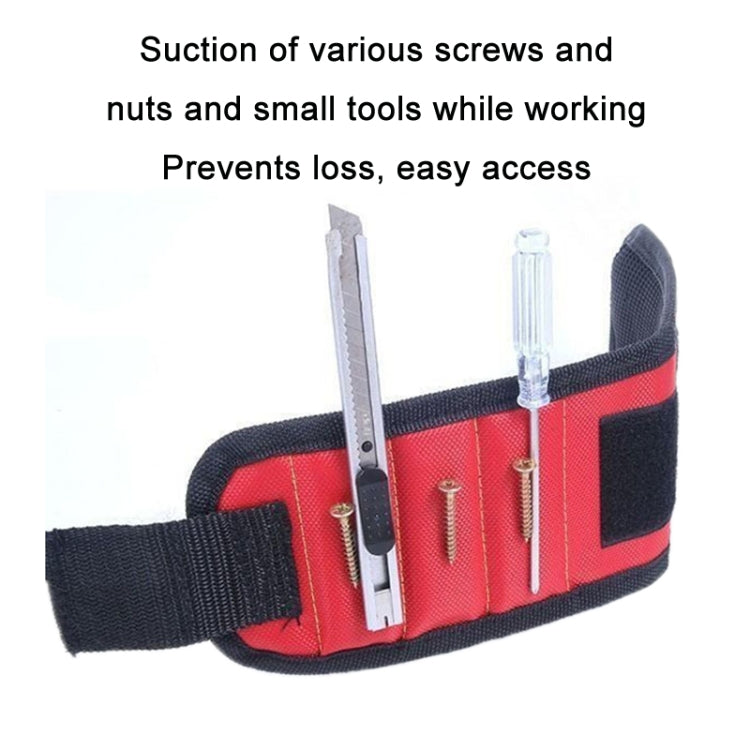 Electric Woodworking Multifunctional Powerful Magnetic Wrist Strap, Style: Five Rows Black
