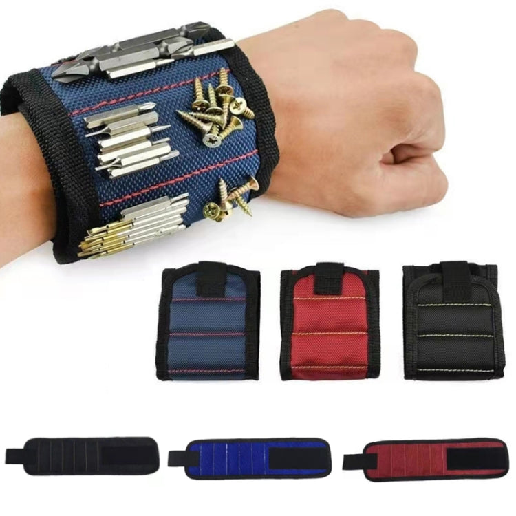 Electric Woodworking Multifunctional Powerful Magnetic Wrist Strap, Style: Five Rows Red