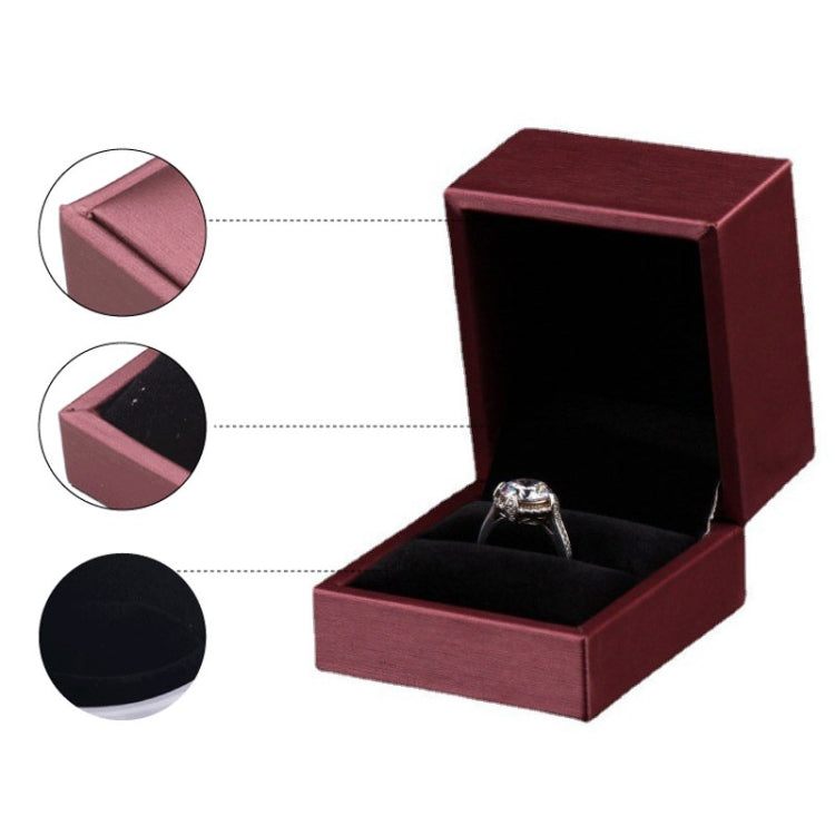 Brush PU Leather Jewelry Box Jewelry Gift Bag, Color: Dark Blue Ring Box