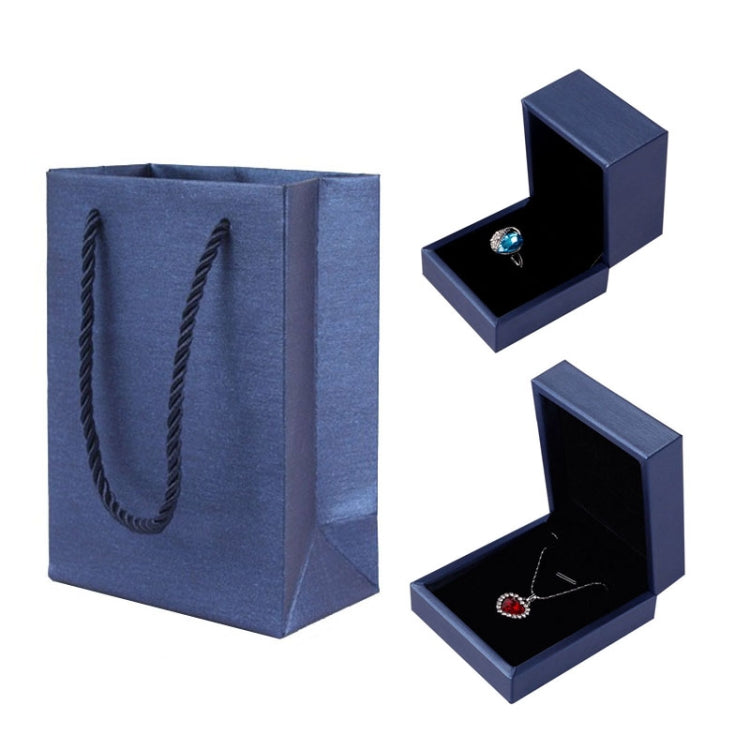 Brush PU Leather Jewelry Box Jewelry Gift Bag, Color: Dark Blue Necklace Box
