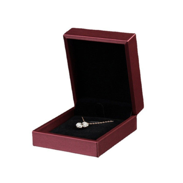Brush PU Leather Jewelry Box Jewelry Gift Bag, Color: Date Red Necklace Box
