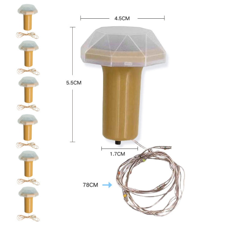 6 PCS Solar Bottle Lights Christmas Day Decorative Copper Wire Lights(Colorful Light)