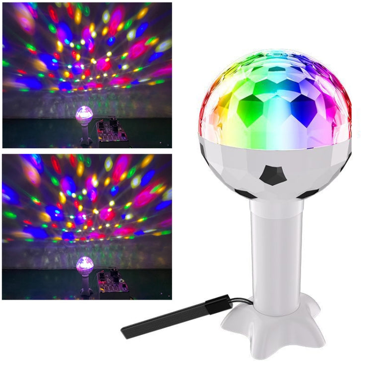 6LEDs Voice Control Camping Entertainment USB Magic Ball Colorful Atmosphere Light(Black White)