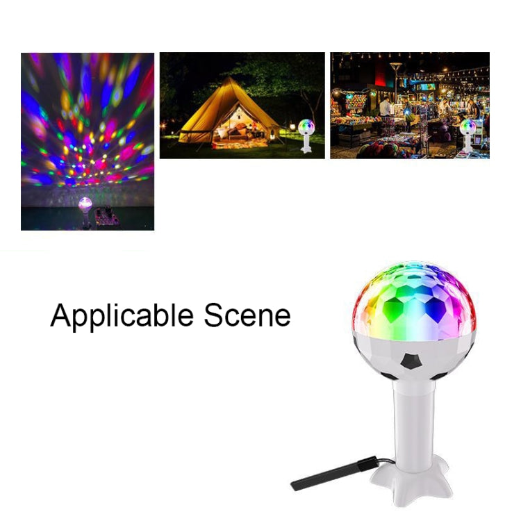 6LEDs Voice Control Camping Entertainment USB Magic Ball Colorful Atmosphere Light(Black White)