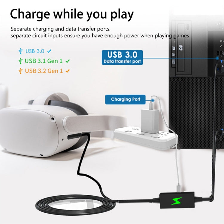 For Meta Quest Pro USB To Type-C VR Headset Data Line Cable 5m