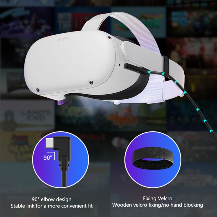 For Meta Quest Pro USB To Type-C VR Headset Data Line Cable 5m