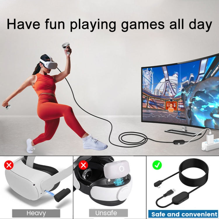 For Oculus Quest Pro USB3.2 Gen1 A-C VR Link Data Line Cable 5m Black