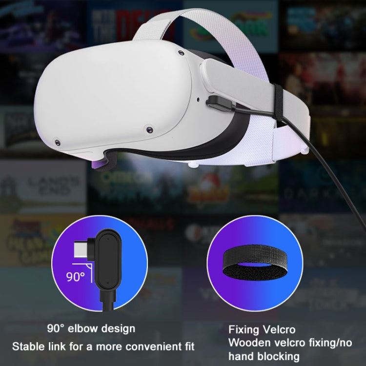 For Oculus Quest Pro USB3.2 Gen1 A-C VR Link Data Line Cable 5m Black