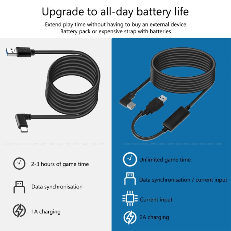 For Oculus Quest 2 USB To Type-C VR Link Charge Cable 5m