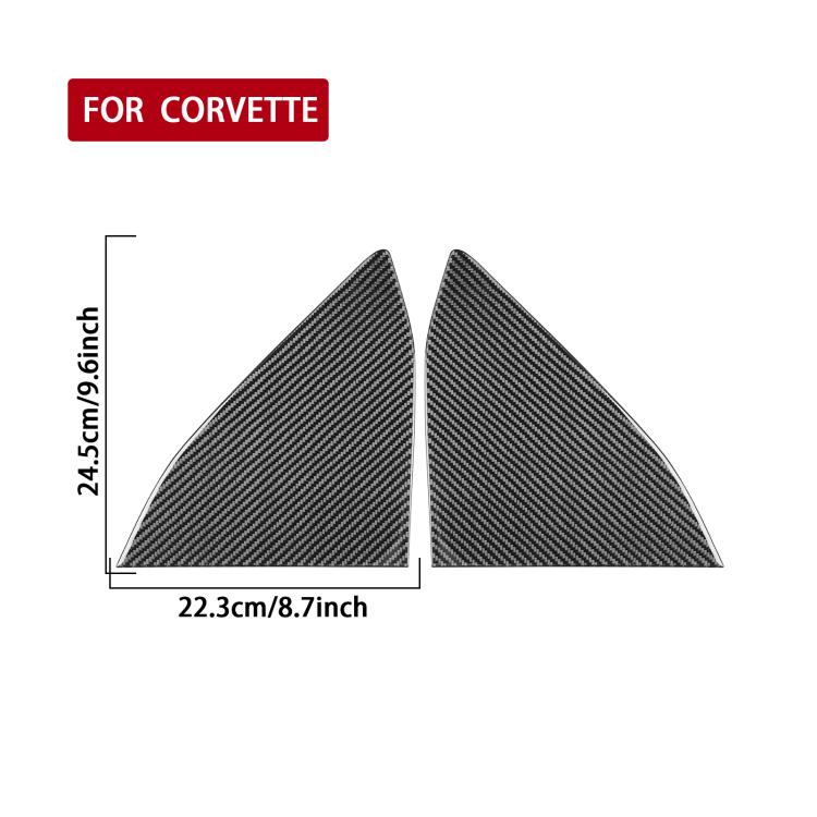 For Chevrolet Corvette C8 2pcs /Set Rear Triangle Window Decoration Sticker - Black