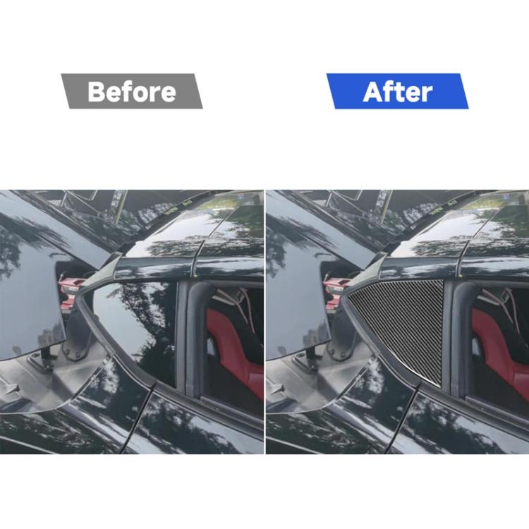 For Chevrolet Corvette C8 2pcs /Set Rear Triangle Window Decoration Sticker - Black