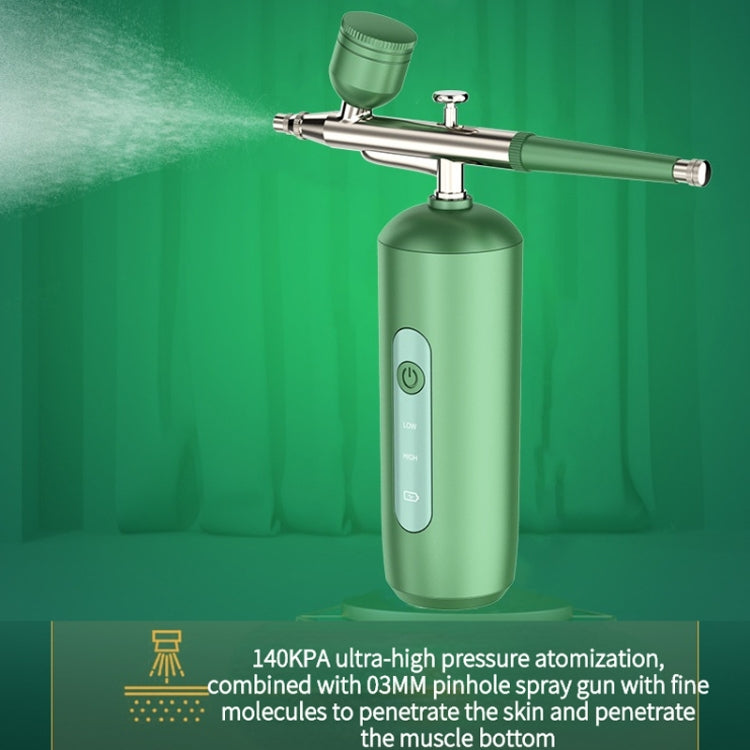 Handheld Home Sprayer Face High Pressure Oxygen Hydration Beauty Instrument(2133 Green)